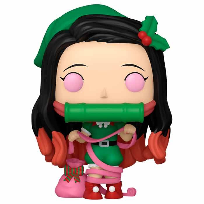 Figura Funko POP Plus de Nezuko Kamado Holiday de Demon Slayer