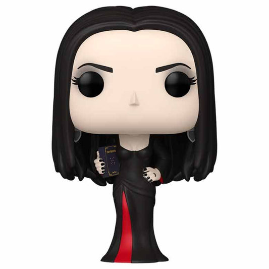 Figura Funko POP! de Morticia Addams con vestido negro y libro