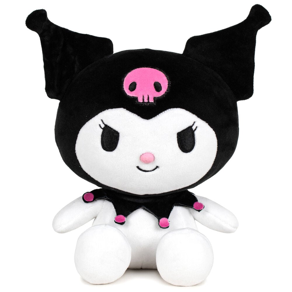 Peluche Kuromi Black de 22 cm con detalles rosas