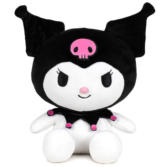 Peluche Kuromi Black de 22 cm con detalles rosas