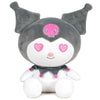 Peluche Kuromi Grey de Hello Kitty gris con ojos de corazón