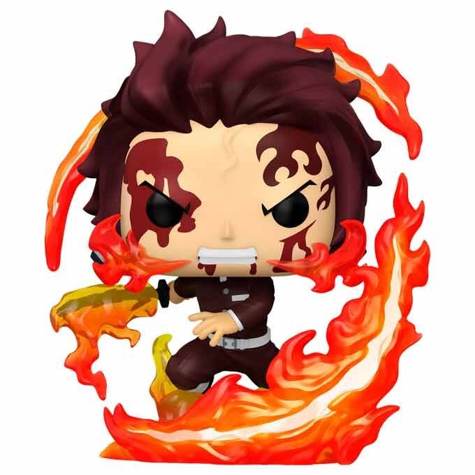 Figura Funko POP Plus de Tanjiro Kamado rodeada de llamas