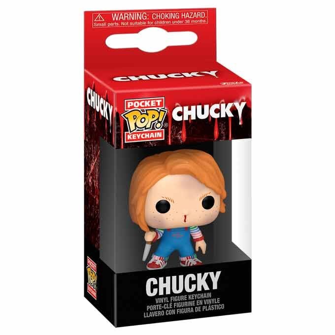 Llavero Funko Pocket POP de Chucky con peto azul y cuchillo - 2