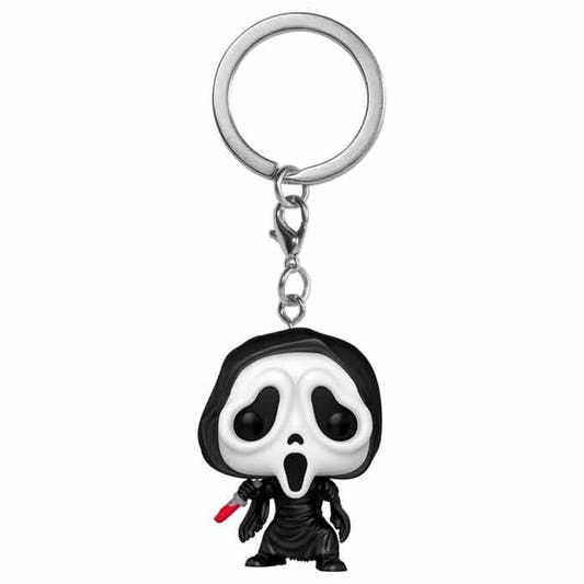 Llavero FUNKO Pocket POP! Ghost Face con máscara blanca y atuendo negro