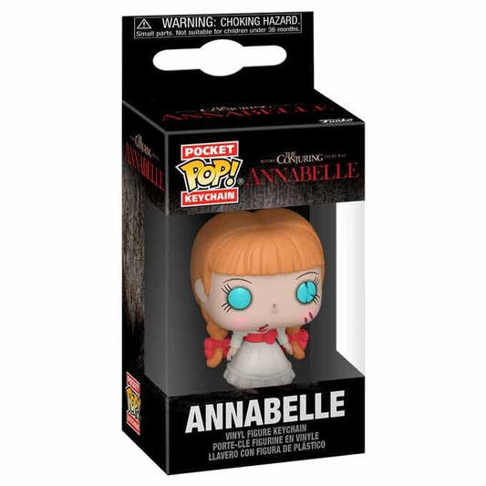 Llavero FUNKO Pocket POP! de Annabelle con vestido blanco y lazo rojo - 2