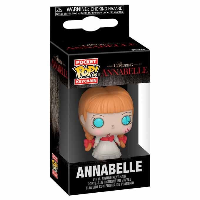 Llavero FUNKO Pocket POP! de Annabelle con vestido blanco y lazo rojo - 2