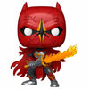 Figura Funko POP! Dark Multiverse Saint Batman con máscara roja, capa y arma llameante
