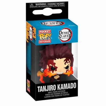 Llavero Funko Pocket POP! de Tanjiro Kamado con efecto de llamas - 2