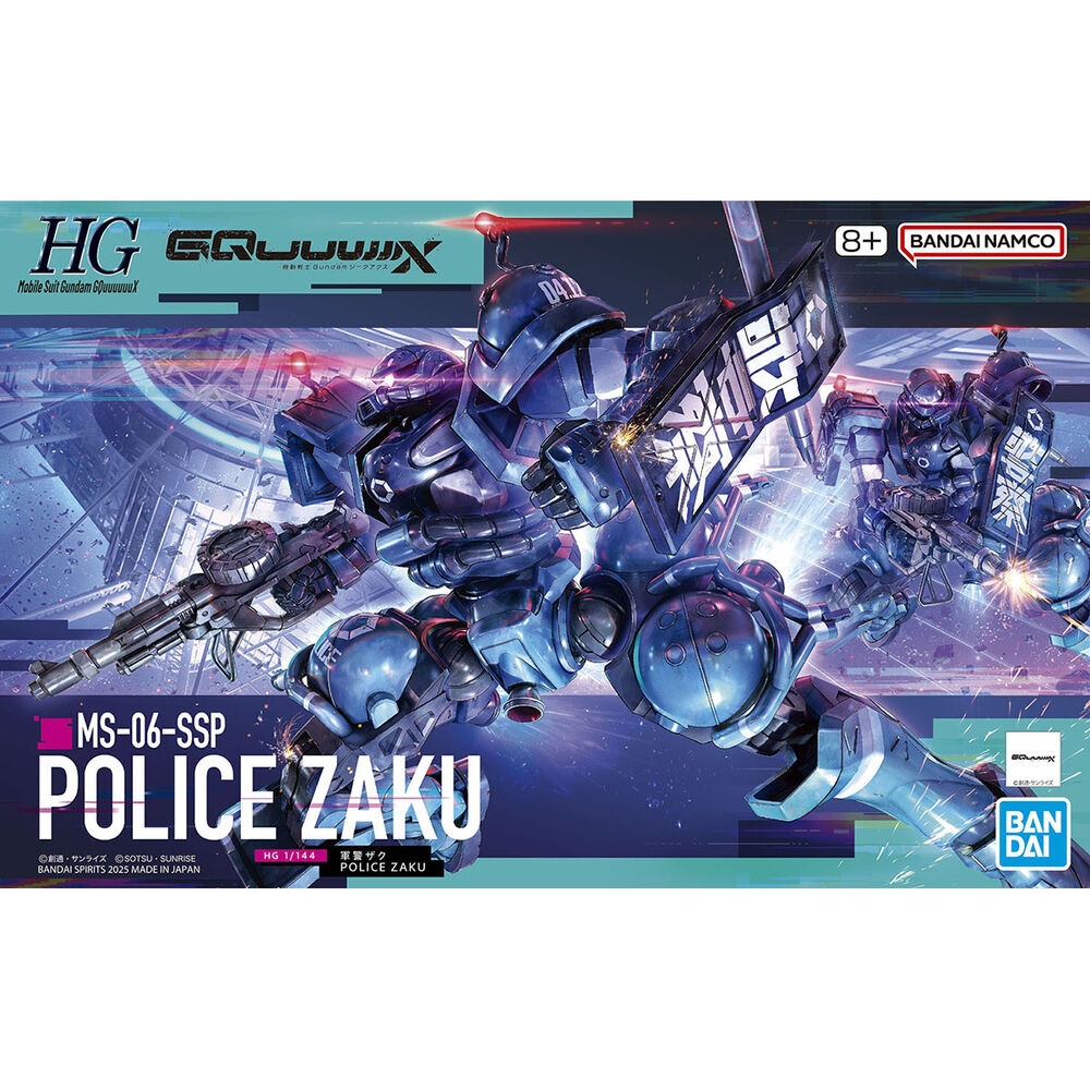 Caja de la figura Police Zaku High Grade de Gundam GQuuuuuuX