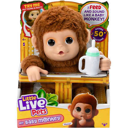 Little Live Pets My Baby Monkey Mango con biberón