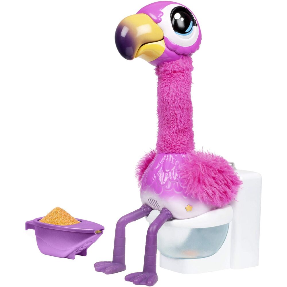 Flamenco interactivo rosa Gotta Go Flamingo de Little Live Pets con su inodoro - 2