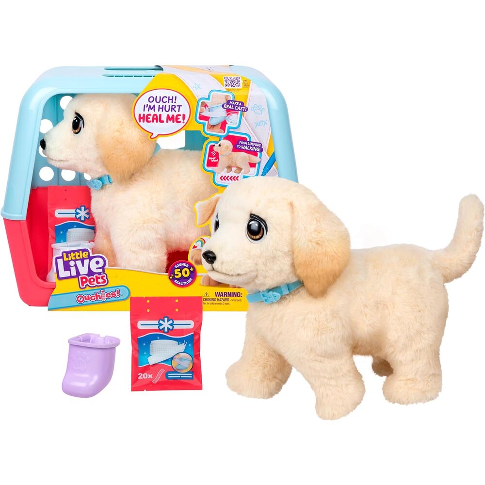 Peluche interactivo Cooper Retriever de Little Live Pets Ouchies - 2