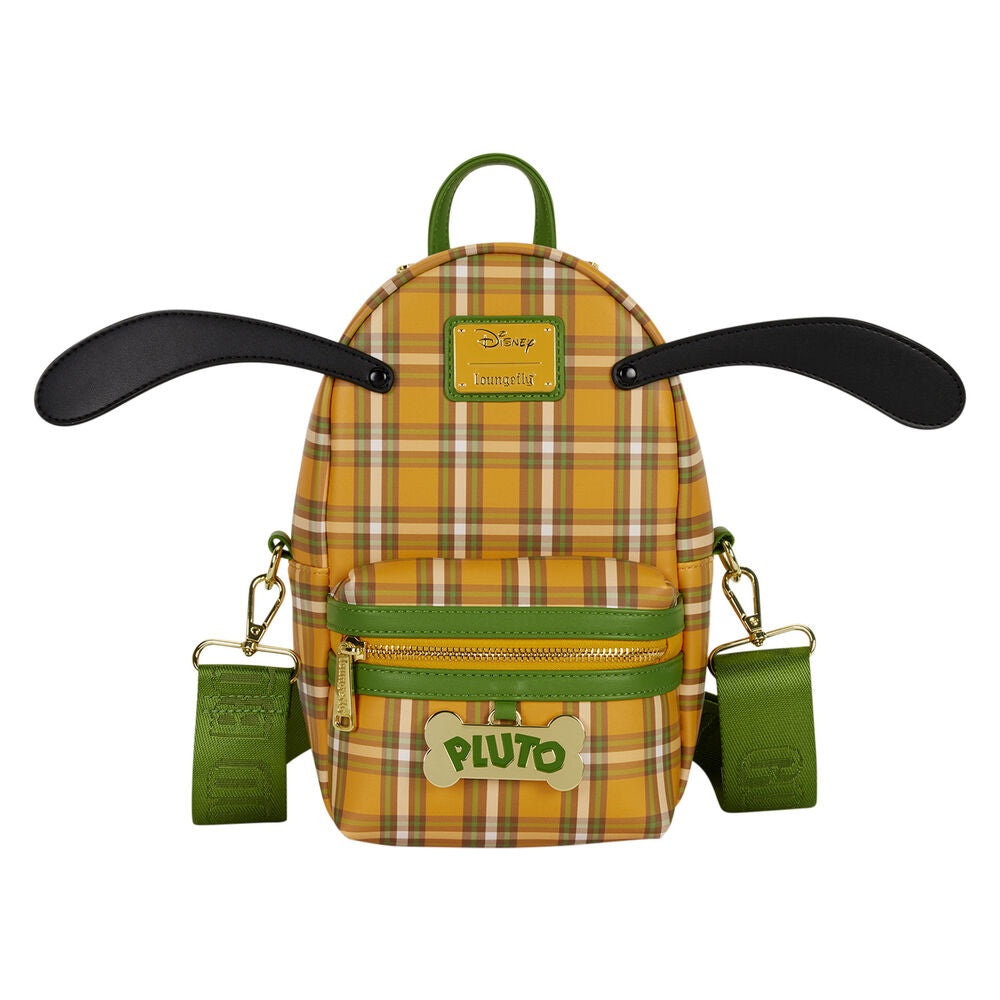 Bolso bandolera Loungefly de Pluto con estampado de cuadros y detalles verdes - 3