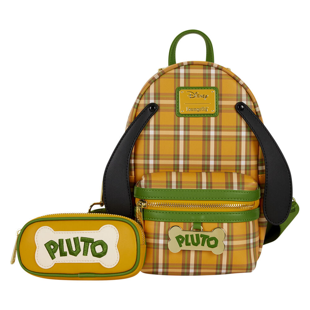 Bolso bandolera Loungefly de Pluto con estampado de cuadros y detalles verdes