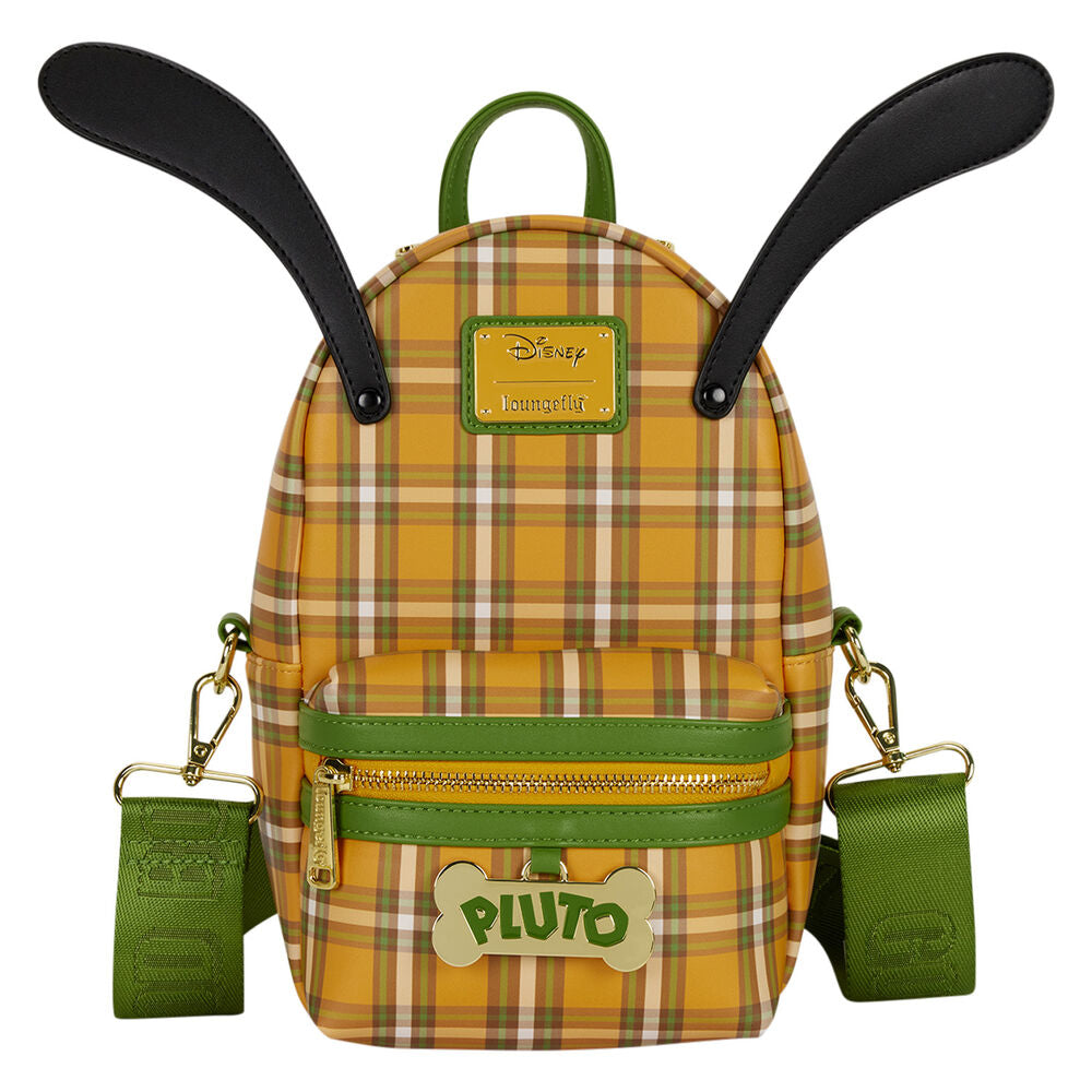 Bolso bandolera Loungefly de Pluto con estampado de cuadros y detalles verdes - 7