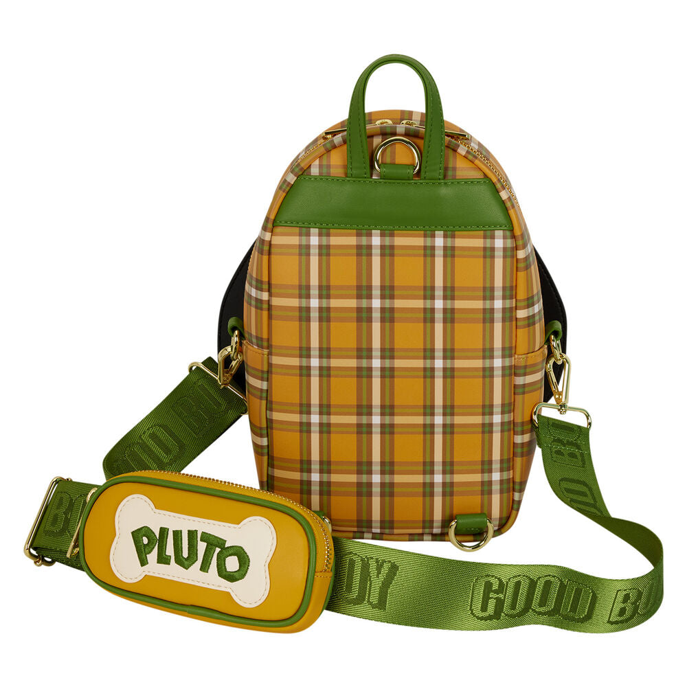 Bolso bandolera Loungefly de Pluto con estampado de cuadros y detalles verdes - 2