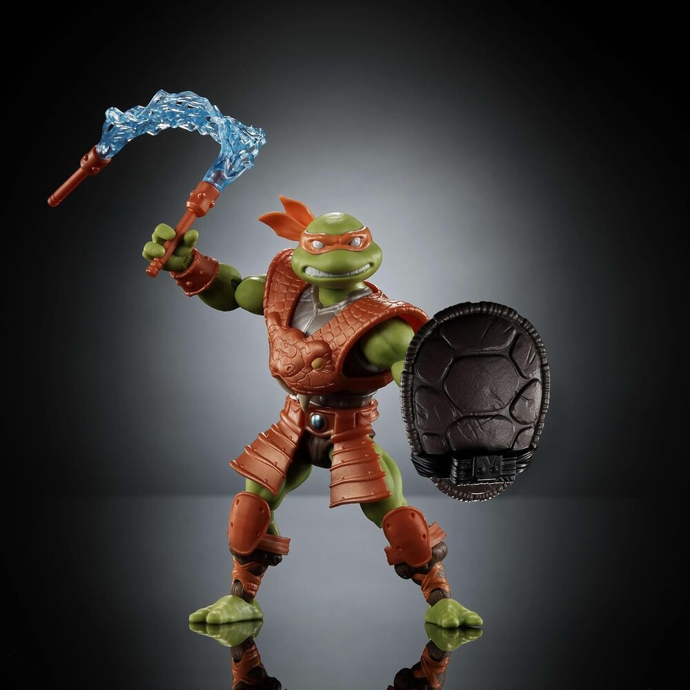Figura articulada de Michelangelo Turtles of Grayskull con nunchakus de energía - 3