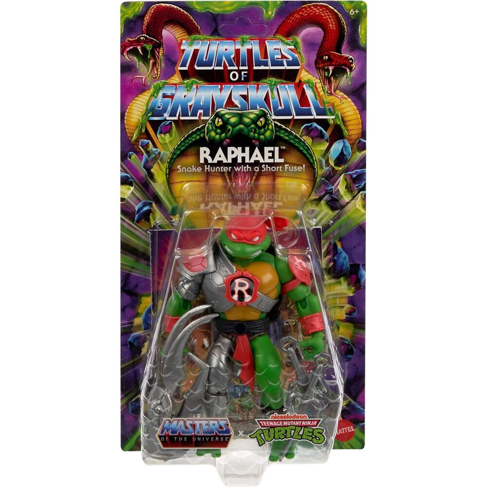 Figura articulada de Raphael Turtles of Grayskull con armadura y espadas sai - 3