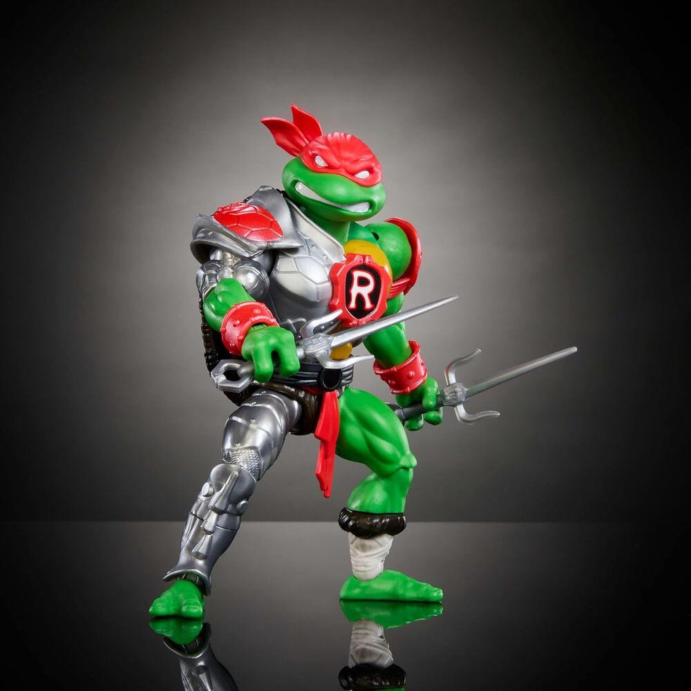 Figura articulada de Raphael Turtles of Grayskull con armadura y espadas sai - 4