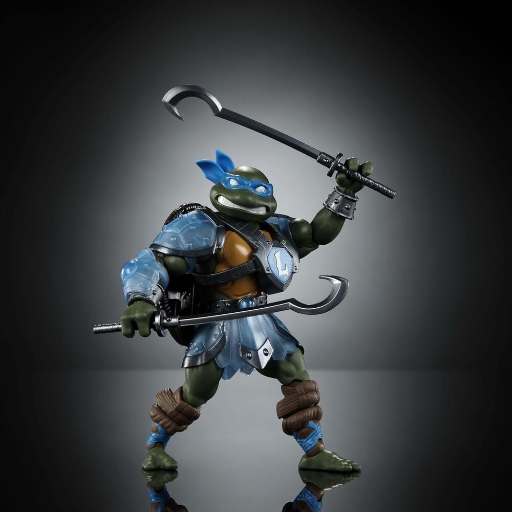 Figura articulada de Leonardo Turtles of Grayskull con armadura de Eternia