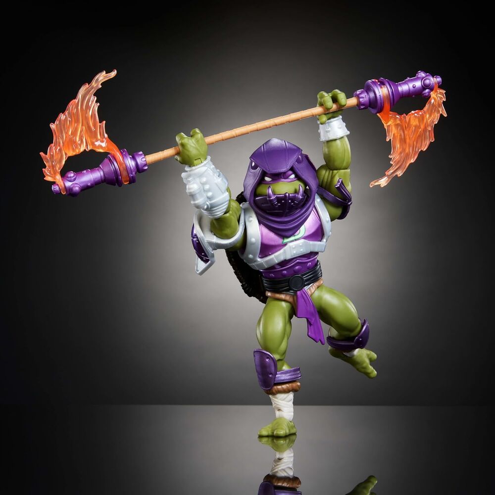Figura articulada de Donatello Turtles of Grayskull con vara y armadura - 4
