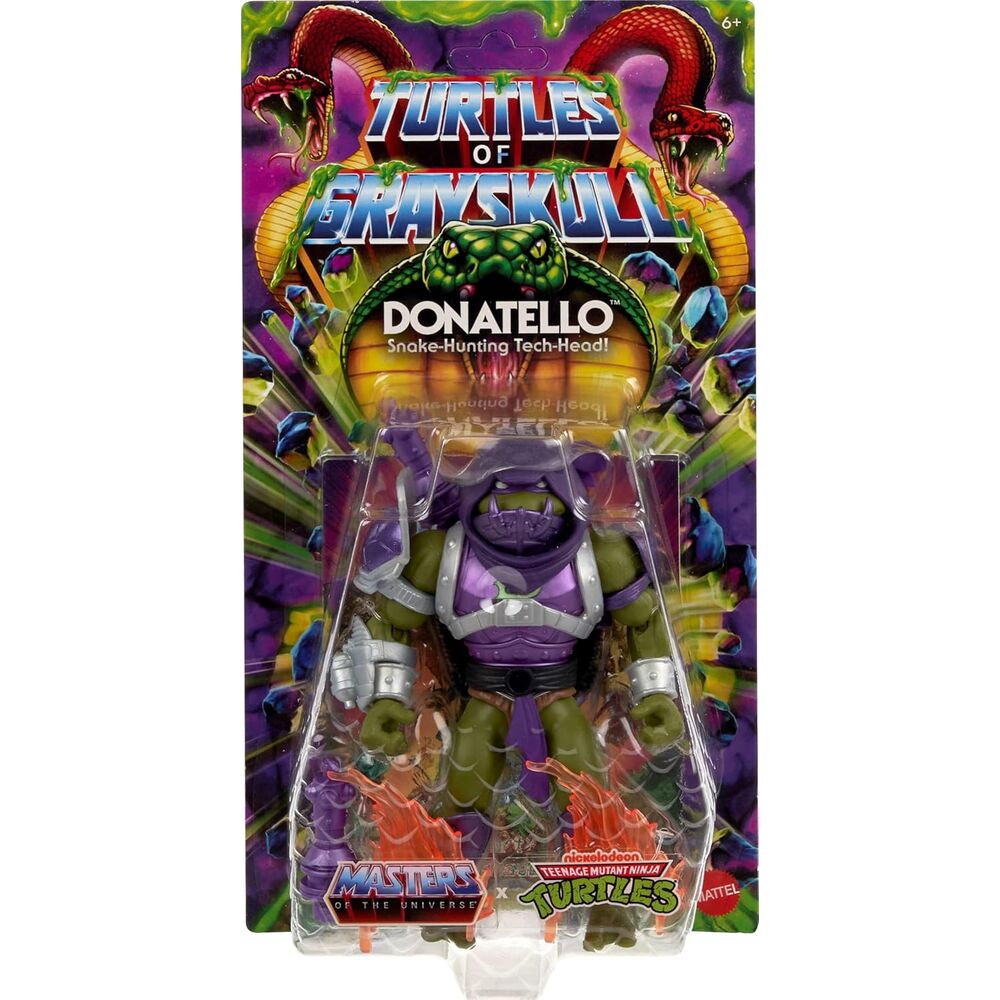 Figura articulada de Donatello Turtles of Grayskull con vara y armadura - 6