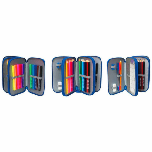 Plumier triple del Atlético de Madrid azul marino, rojo y blanco con escudo - 5