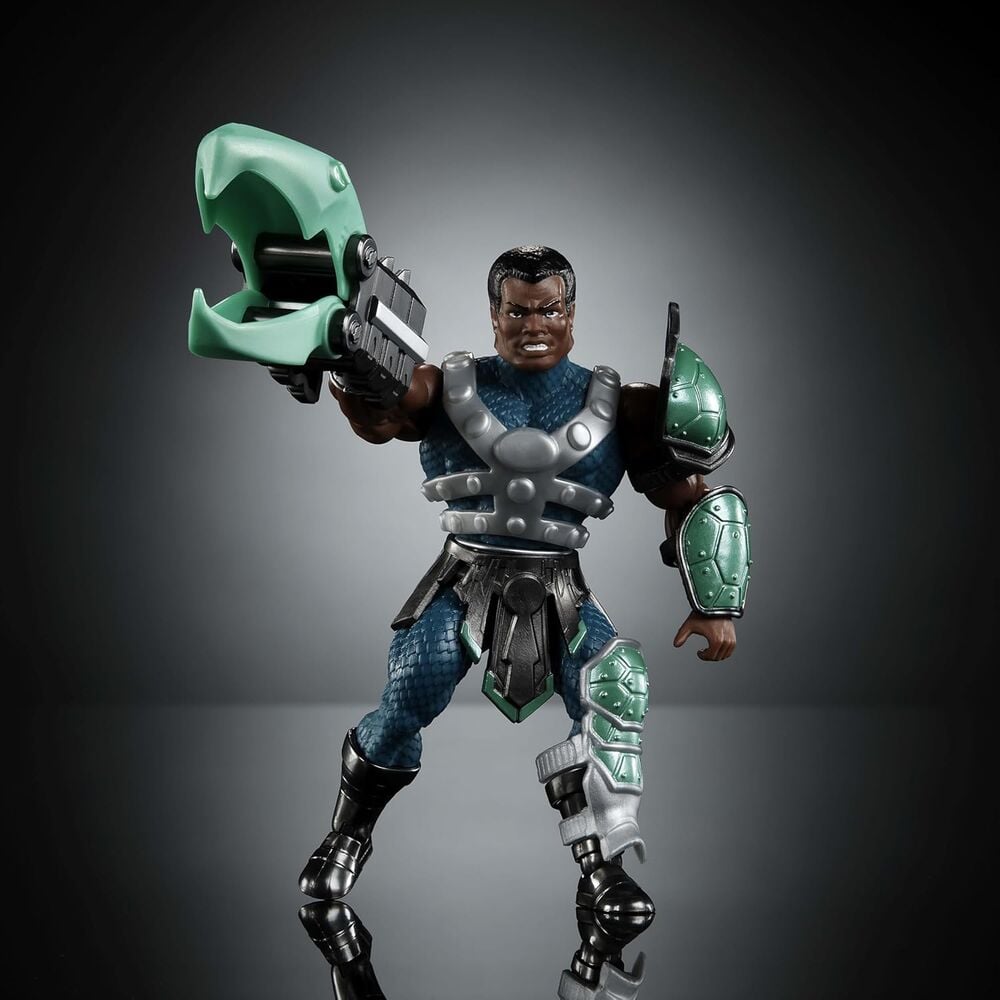 Figura articulada Clamp Champ de Turtles of Grayskull con garra de víbora