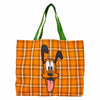 Bolsa shopping LoungeFLY de Pluto Disney con cuadros naranjas y asas verdes