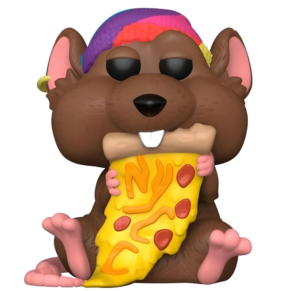 Figura Funko POP! Pizza Rat con gorra morada y porción de pizza