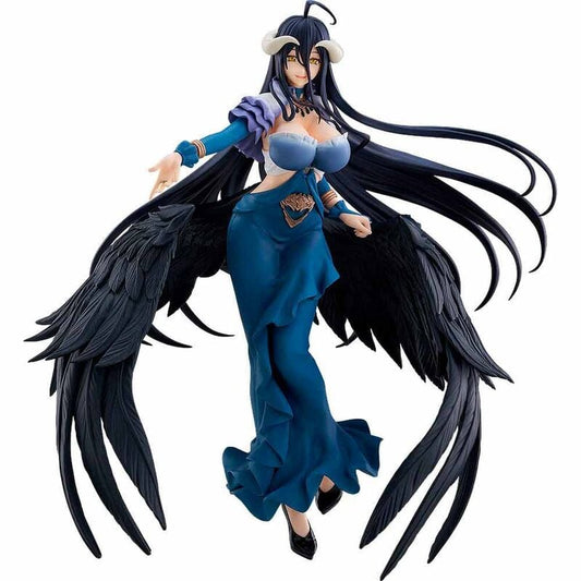Figura Pop Up Parade de Albedo de Overlord con vestido azul oscuro y grandes alas negras