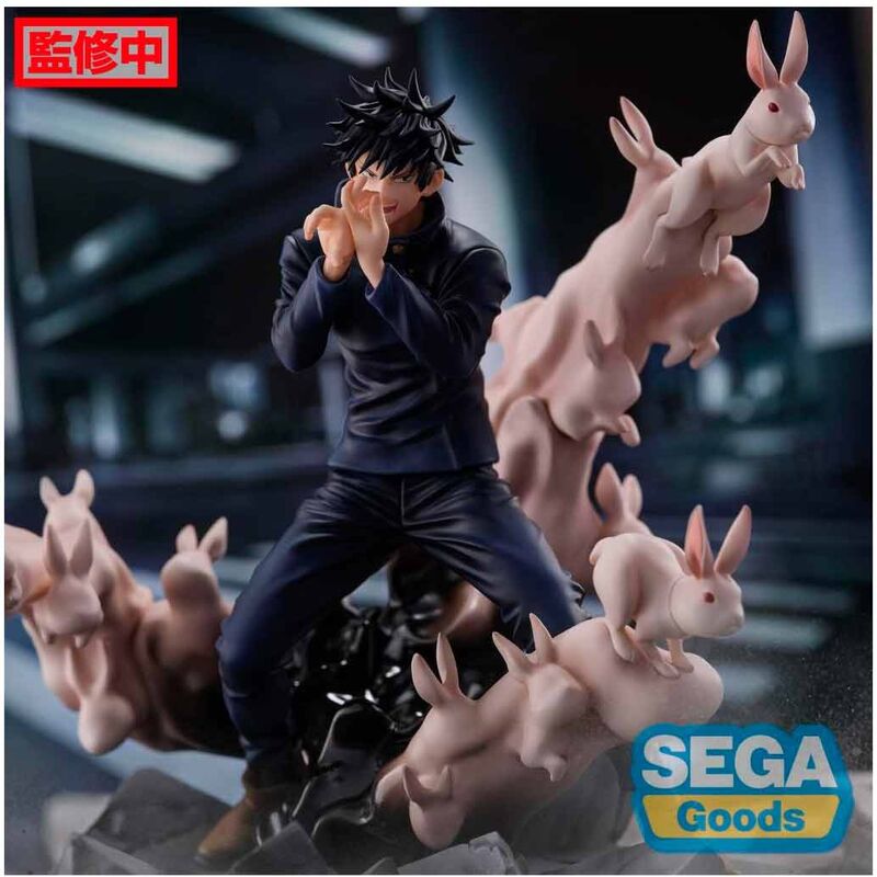 Figura de Megumi Fushiguro de Jujutsu Kaisen con criaturas con forma de conejo