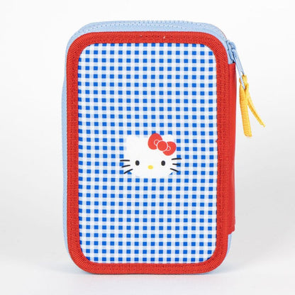 Plumier doble completo de Hello Kitty azul y rojo - 4