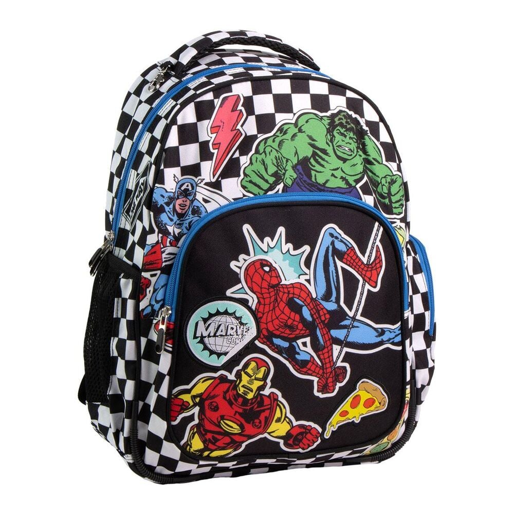 Mochila Marvel de Los Vengadores con estampado de cuadros y personajes