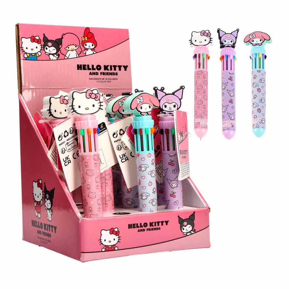 Bolígrafo multicolor Hello Kitty de 10 colores surtido