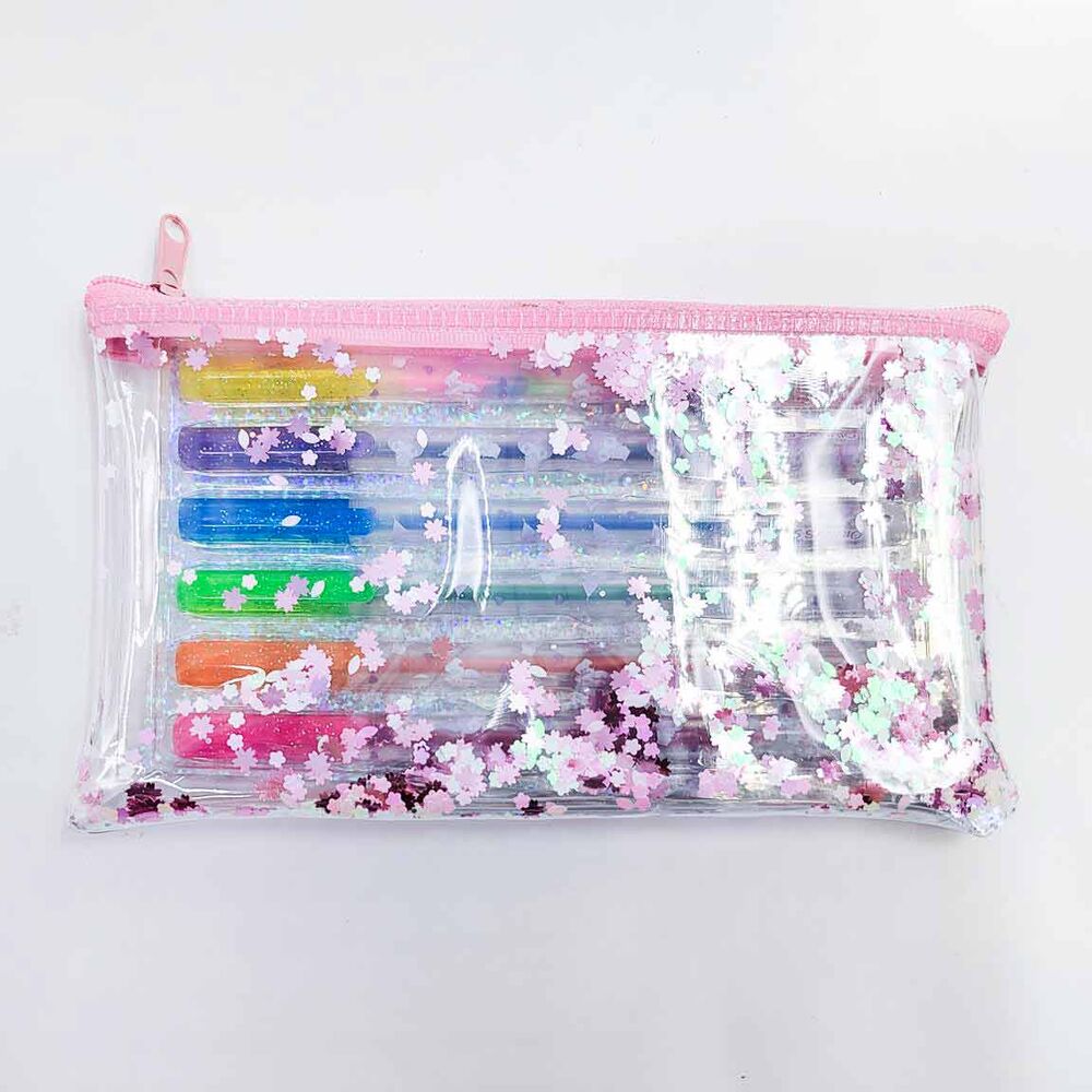 Blíster de seis bolígrafos de gel Hello Kitty con diseños florales - 2