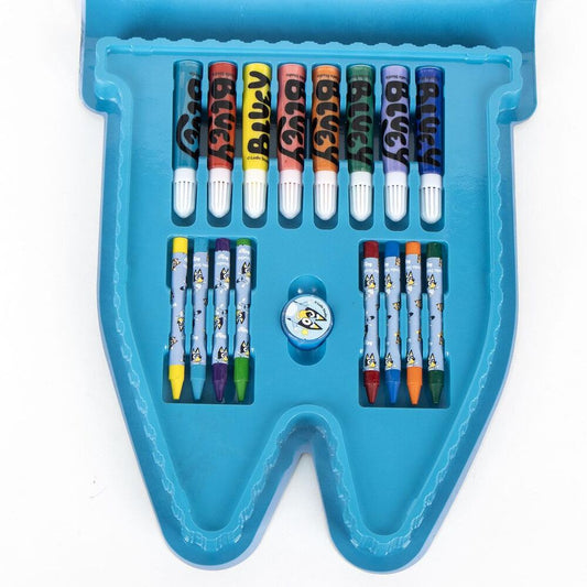 Set de papelería para colorear Bluey CERDÁ en bandeja azul - 5