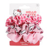 Set de tres coleteros rosas de tela Hello Kitty en blister