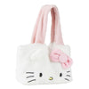 Bolsa de peluche Hello Kitty blanca con asas y lazo rosa