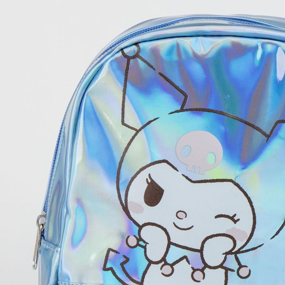 Mochila iridiscente azul de Kuromi con bolsillo frontal - 2