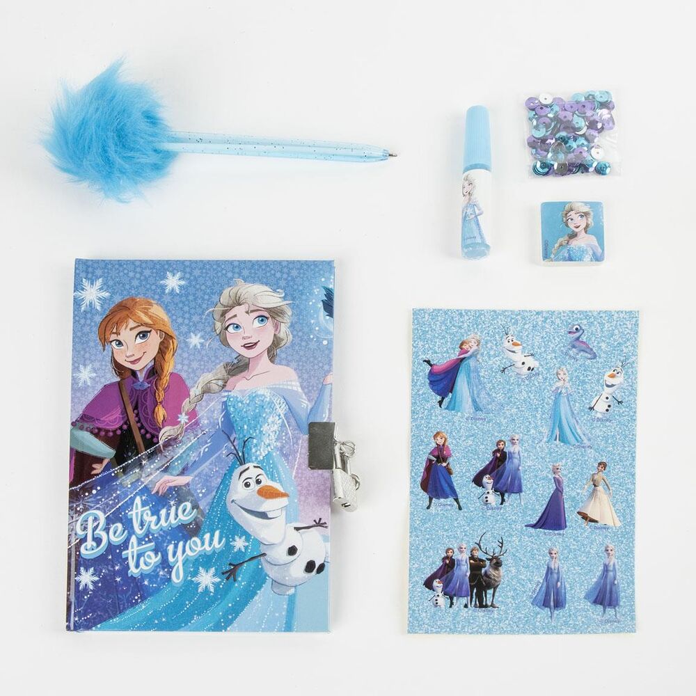 Set de diario Frozen Disney con accesorios y cierre de candado - 3