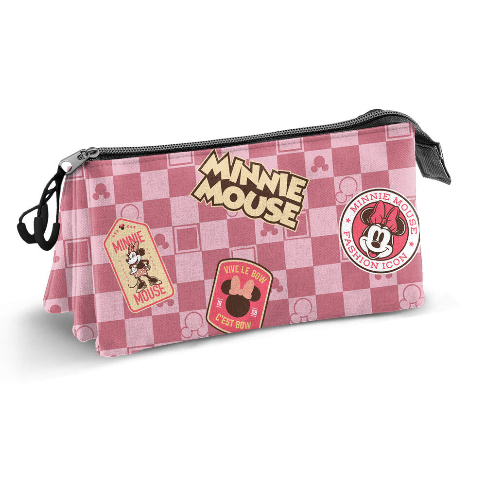 Portatodo triple rosa de Minnie Disney con tres compartimentos - 4