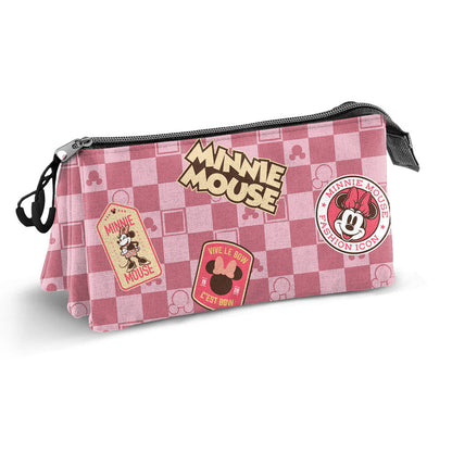 Portatodo triple rosa de Minnie Disney con tres compartimentos - 4