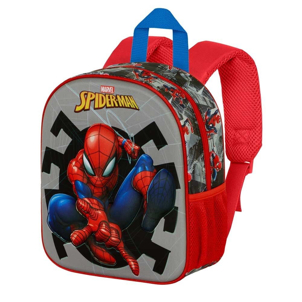 Mochila preescolar 3D de Spider-Man Marvel en rojo y gris