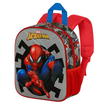 Mochila preescolar 3D de Spider-Man Marvel en rojo y gris