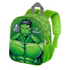 Mochila preescolar 3D verde de Hulk Marvel con bolsillo lateral de malla