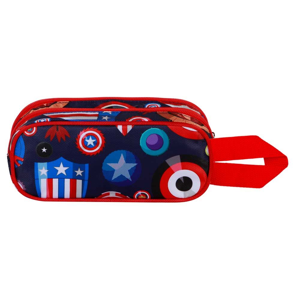 Portatodo 3D doble de Capitán América Marvel en rojo y azul - 2