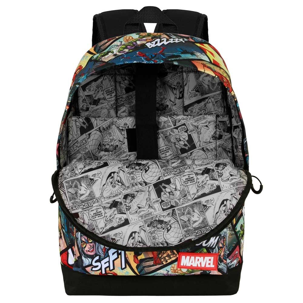 Mochila Marvel Spider-Man con estampado de viñetas y bolsillo frontal - 3