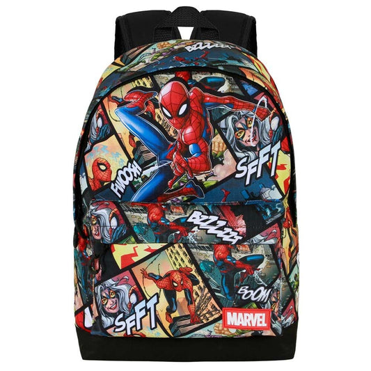 Mochila Marvel Spider-Man con estampado de viñetas y bolsillo frontal - 2