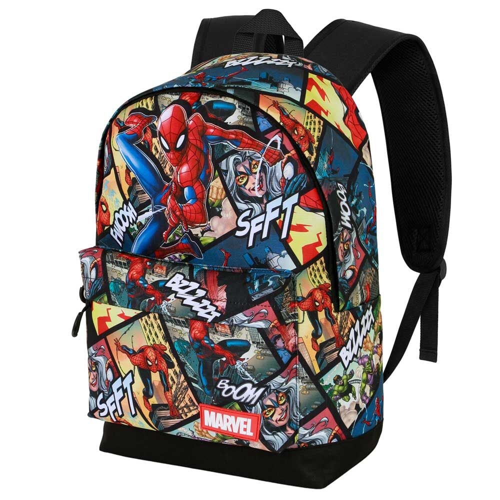Mochila Marvel Spider-Man con estampado de viñetas y bolsillo frontal